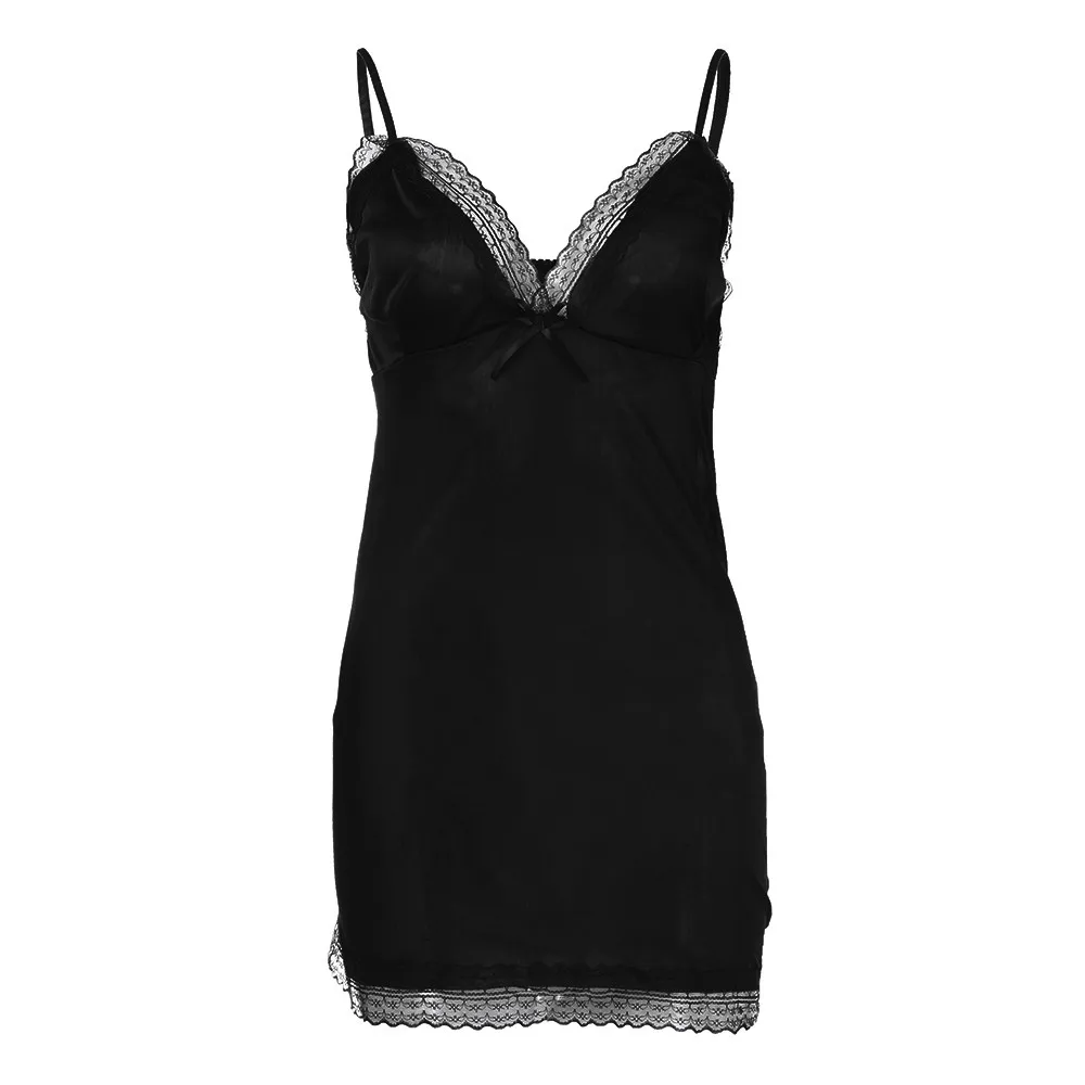 

Women's Nighte Dress Plus Size Lace Bow Lingerie Babydoll Nightwear Sleepskirt sexy Lace sleepwear dress