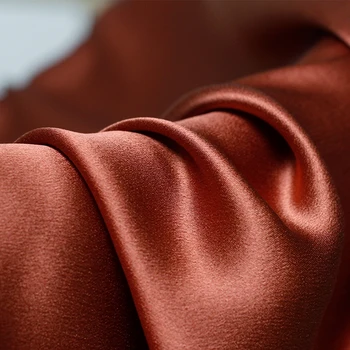 

White waxberry 14momme Dark Red Silk Crepe Satin 100%Silk Garment Materials Women Shirt Sewing Cloth Freeshipping