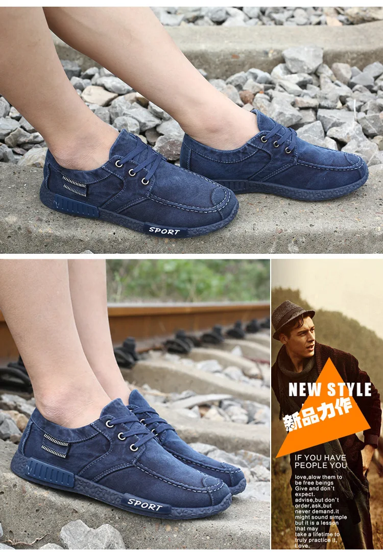 hot Canvas Men Shoes Denim Lace-Up Men Casual Shoes New 2021 Plimsolls Breathable Male Footwear Spring Autumn Sneakers