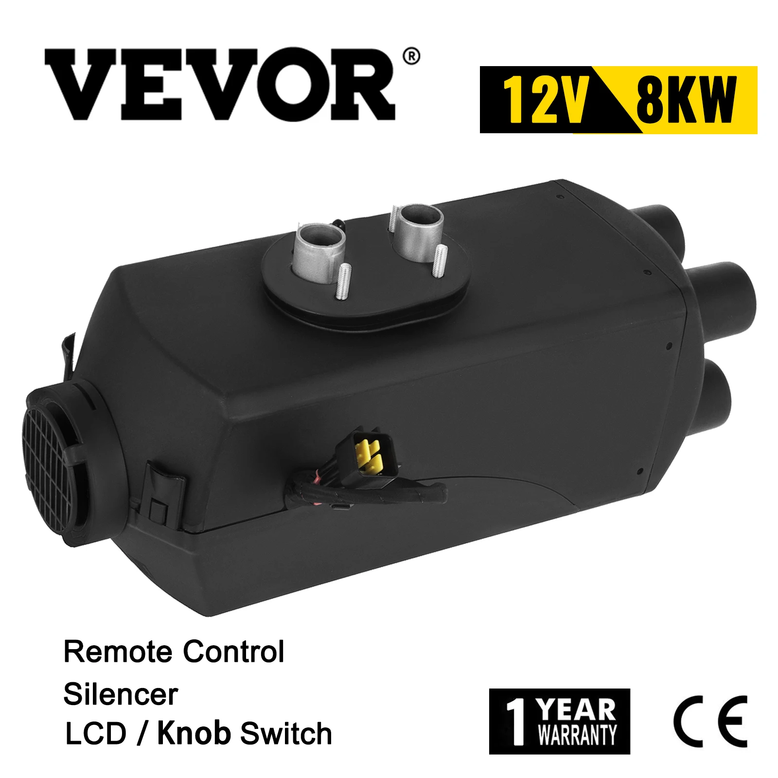 VEVOR 8KW 12V Дизельный подогреватель воздуха с глушителем пульт дистанционного