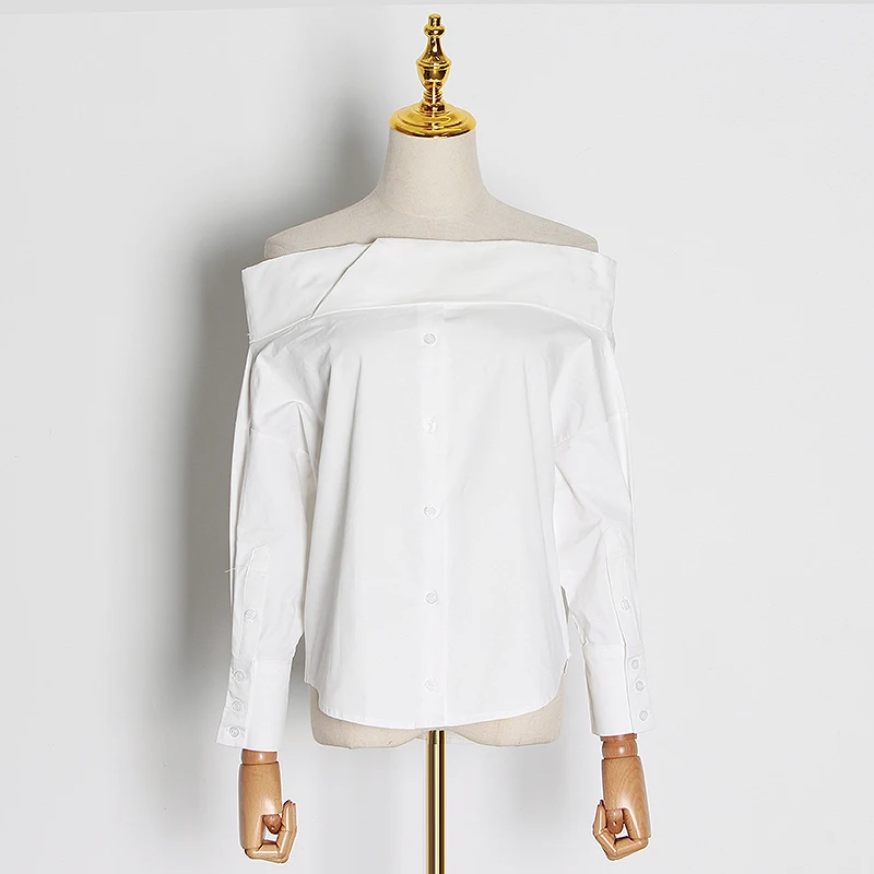 CHICEVER 2020 Summer Sexy Whiet Blouse Shirt Women