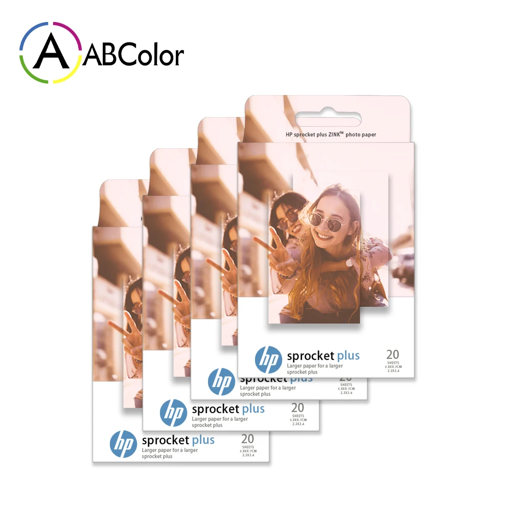 

A ABCOLOR 80 Sheets Photo Paper Sticky Backed for HP Sprocket Plus Photo Printer For HP ZINK Sprocket PLUS Photo Printing