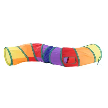 

S-shape Kitten Cat Tunnel Installa and Remove Convenient Simple Rainbow Tube Foldable Crinkle Puppy Small Pet Supplies