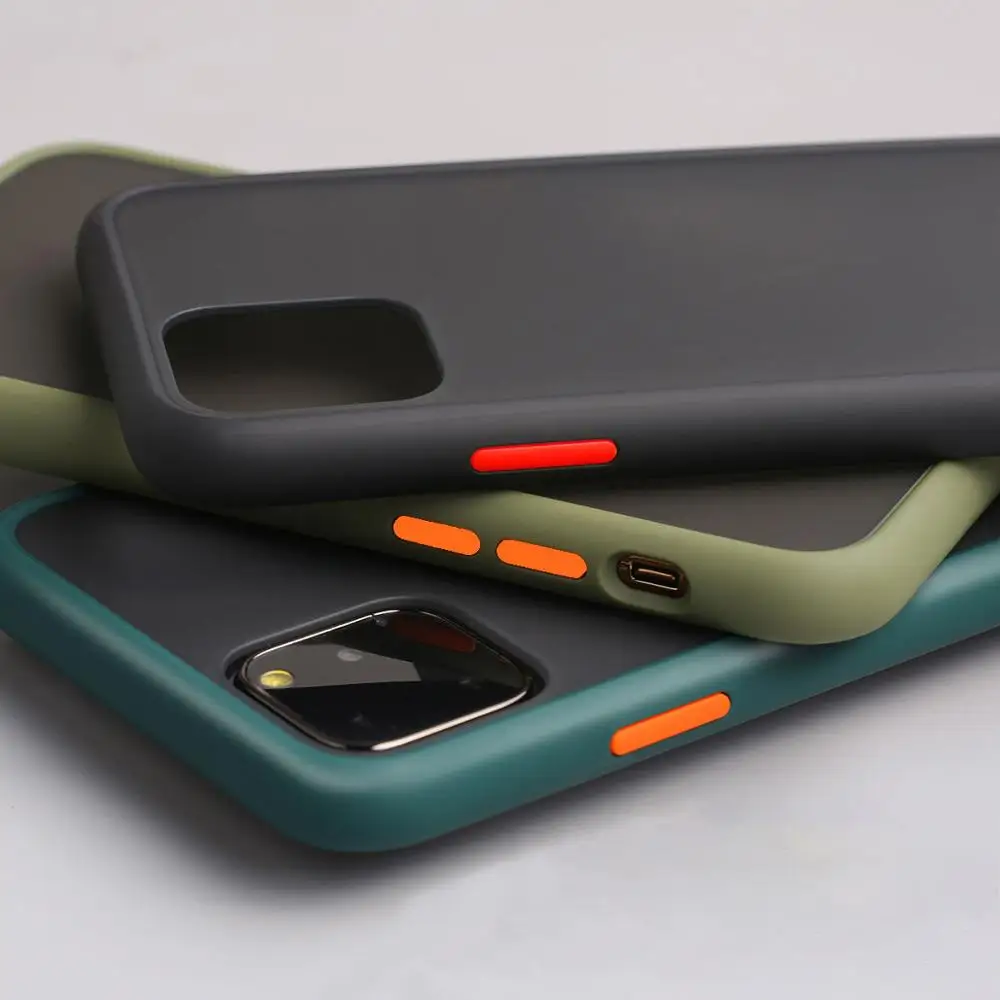 

Luxury Phone Case for IPhone 11 Pro X XR XS Max 7 8 6 6s Plus Case Contrast Color Frame Matte Back Cover for IPhone 11 Case Capa