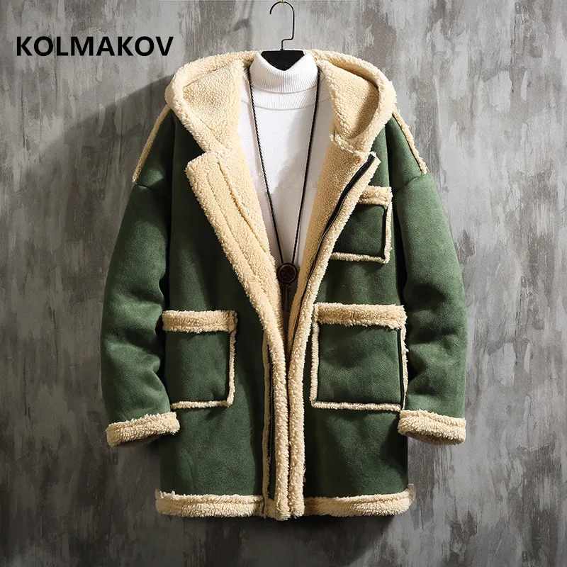 Зеленый Новое поступление, мужская повседневная модная куртка, классический мужской утепленный Тренч с капюшоном, размер M-5XL, 3 цвета - Цвет: Зеленый
