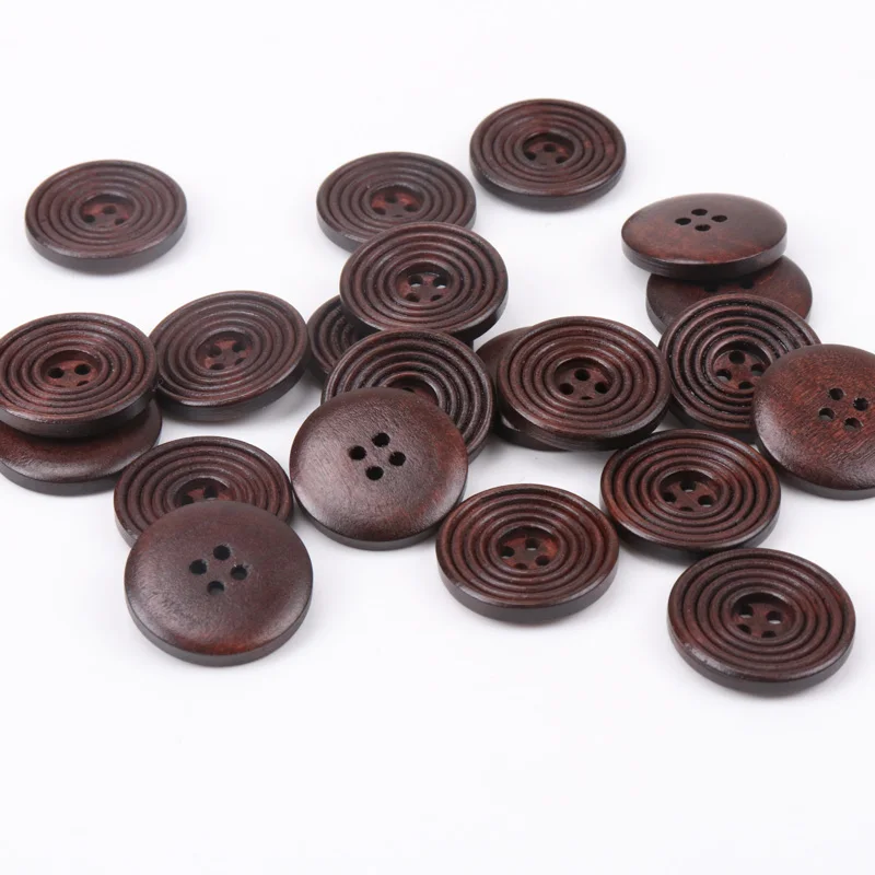 Темно коричневые спиральные деревянные пуговицы для скрапбукинга ручной работы