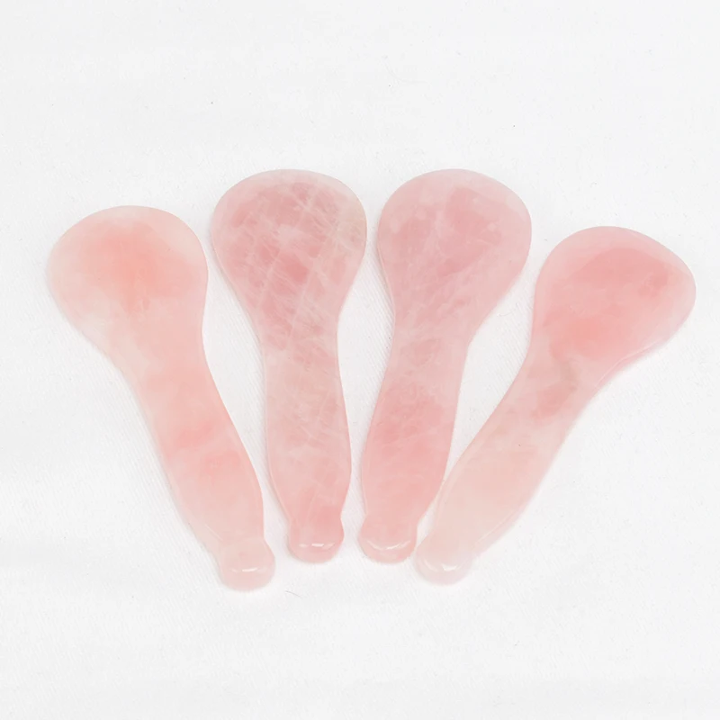 Guasha Jade Board Spoon Scoop Shape Massager Acupuncture SPA Therapy Health Care Scraper Tools Green Aventurine Rose Quartz