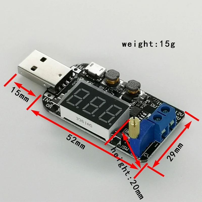 С настоящими Регулируемый Buck Boost Питание Напряжение Регулятор модуль 5V до 3 V 9V 12V