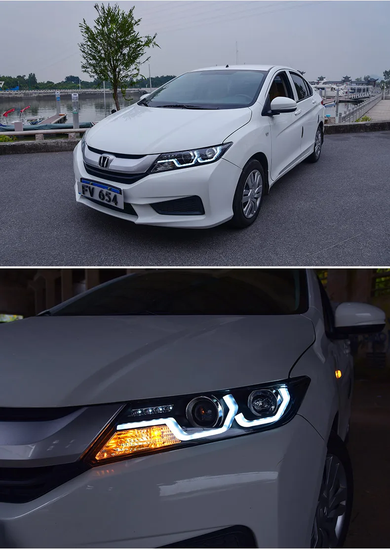 Головной светильник s для автомобиля honda city- city DRL Дневной ходовой светильник светодиодный Биксеноновая лампа противотуманный светильник s тюнинг автомобильные аксессуары