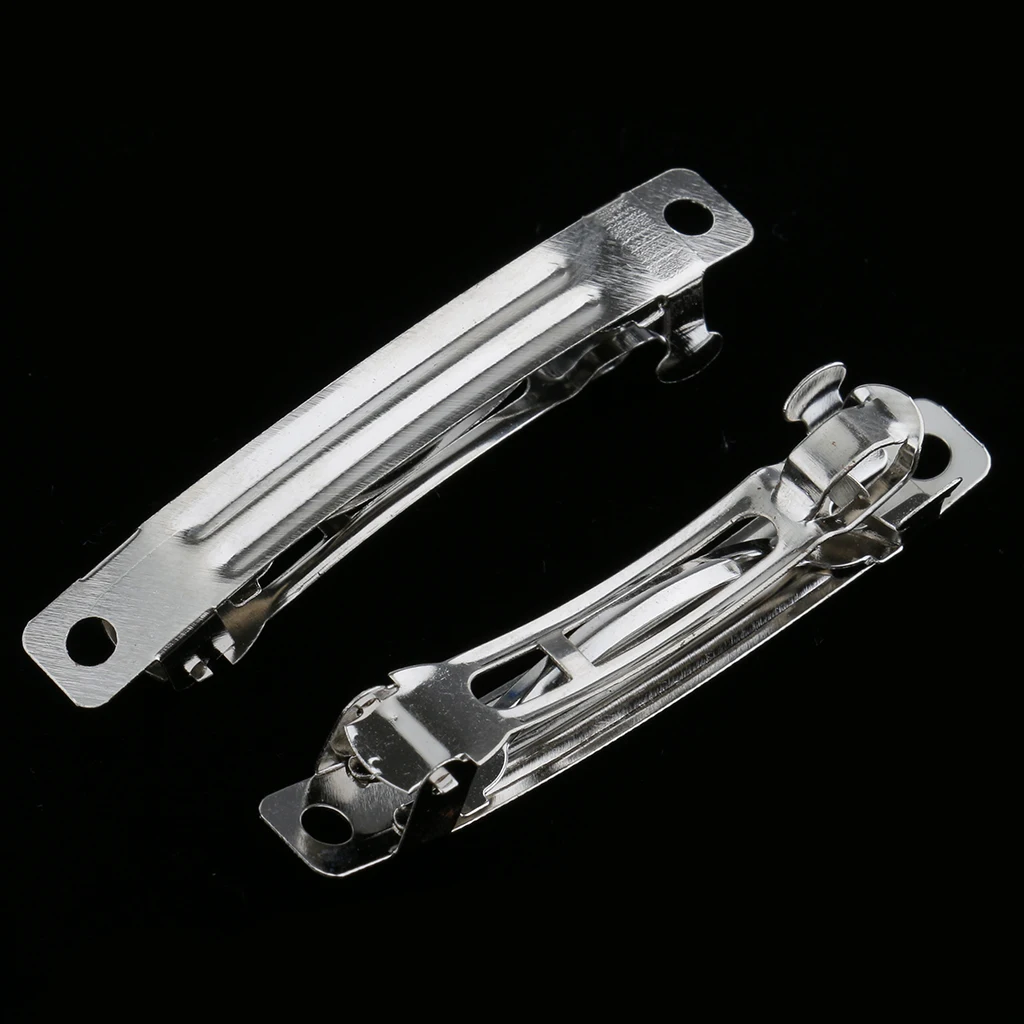 50Pcs 50mm + 50x 78mm Blank French Barrette Hair Clips for Bows Craft Metal
