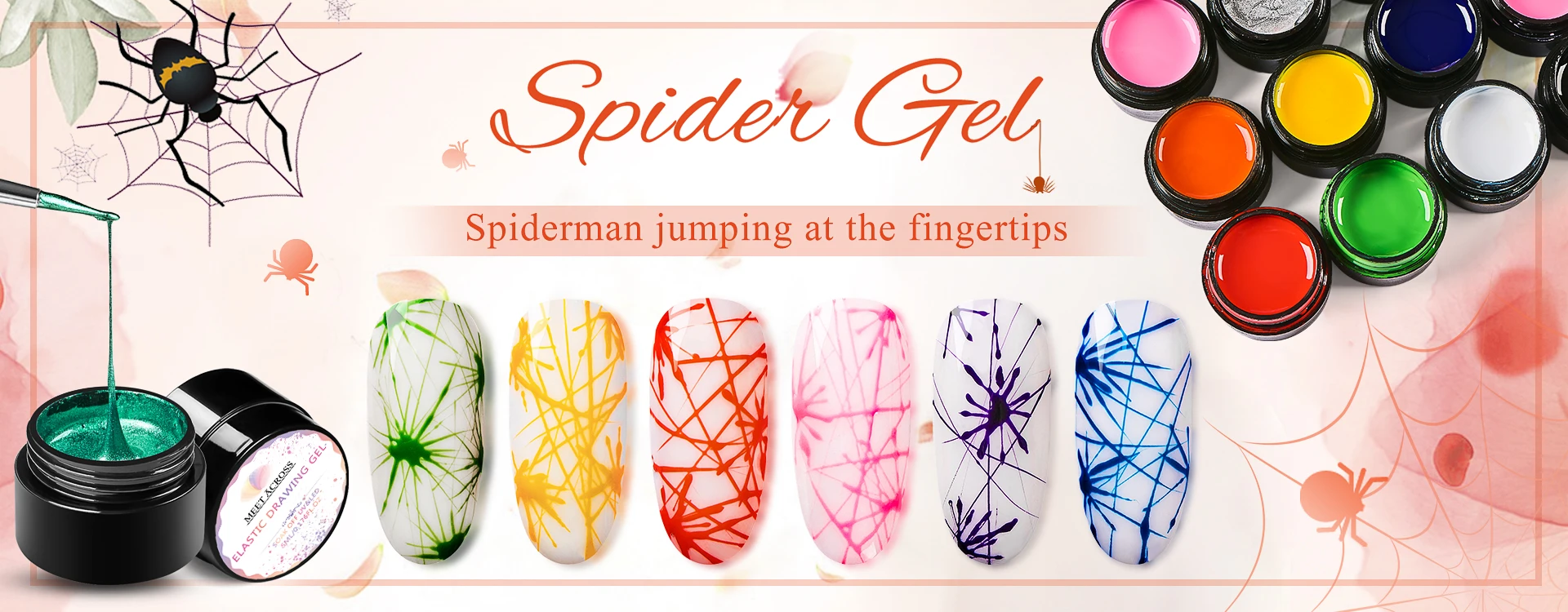 MEET ACROSS Spider гель краска УФ-гель для дизайна ногтей лак набор для маникюра рисунок лак линия впитываемый полуперманентный гель лак