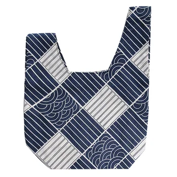 

Mobile Phone Simple Knot Japanese Style Key Printed Pattern Shopping Coin Purse Linen Women Wrist Bag Delicate Portable Tote