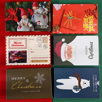 

30pcs/pack Christmas Greeting Card Kids Mini Christmas Blessing Greeting Cards Envelope New Year Postcard Gift Card Xmas Party
