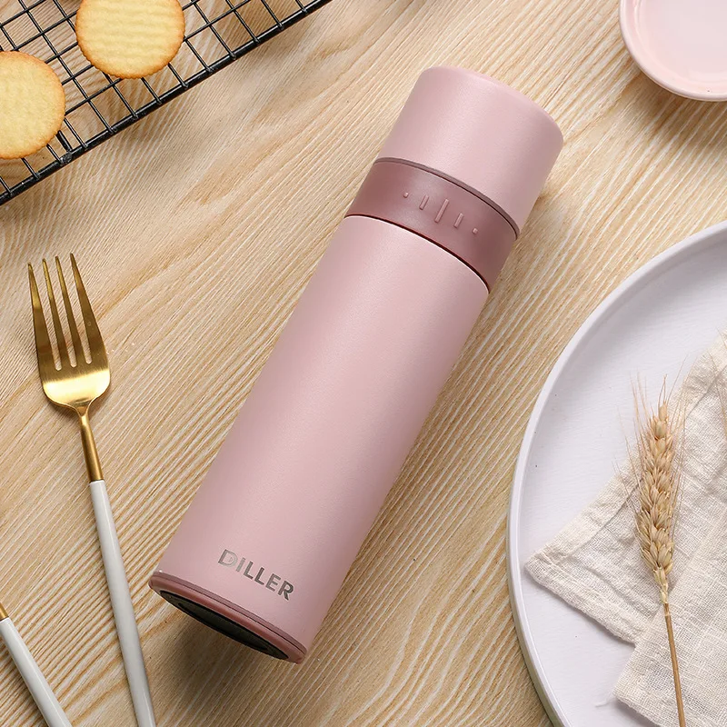 Thermos Tea With Tea Infuser Hot Vacuum Flask Termo Bottle Thermocup Water Bottle For Tea - Цвет: Розовый