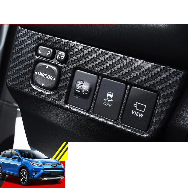 Lsrtw2017 abs заднего вида автомобиля Регулятор панель Накладка для toyota rav4 2013 2014 2015