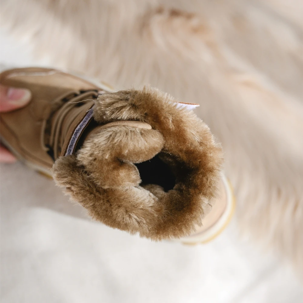 Winter Children Snow Boots Fur Warm Shoes Boys Sneaker Rubber Casual Shoe New Boys Footwear Waterproof Leather Boots Kids