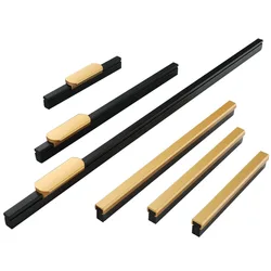 Modern Simple Cabinet Long Handles Gold/Black Solid Aluminum Alloy Kitchen Cupboard Drawer Pulls Wardrobe Furniture Hardware