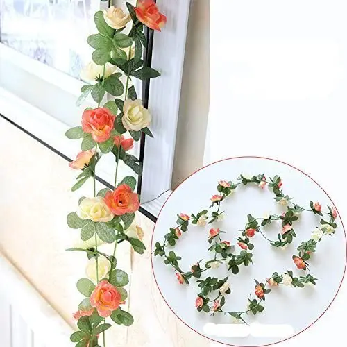 Elegant 2-Piece Rose Vine Garland Set for Wedding and Home Decor
