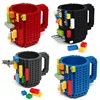 Taza de leche creativa de 350ml, taza de café creativa de ladrillo incorporado, soporte de agua potable para LEGO, diseño de bloques de construcción ► Foto 2/6