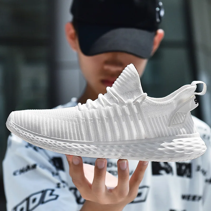 

New Fashion Shoes Men Casual Breathable Mesh Sneakers Lace-up Lightweight Shoes Comfortable Male Running Shoes Tenis Big Size 48