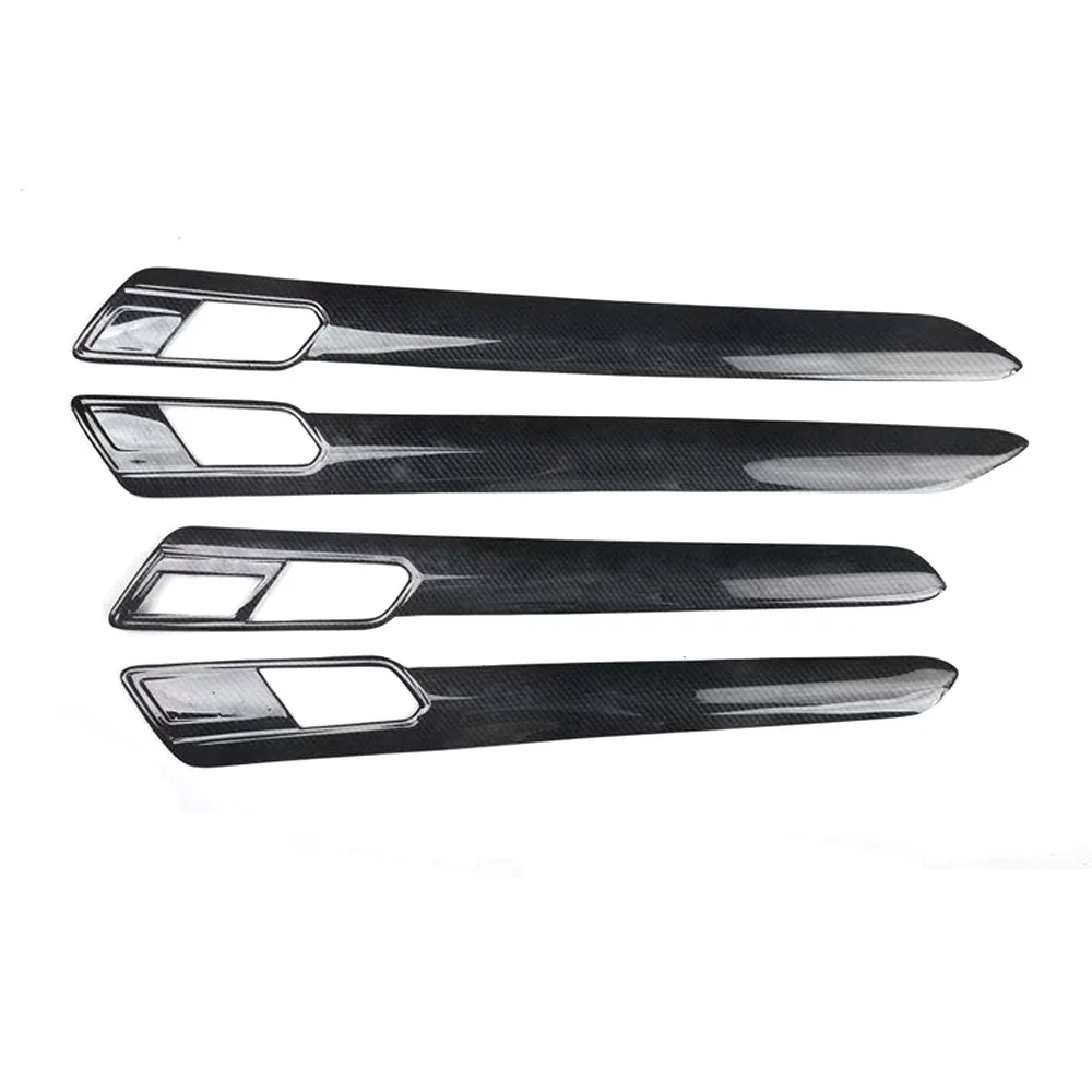 Carbon Fiber Black 4 шт./компл. двери автомобиля интерьер ручка украшения полоски Накладка для Volkswagen Sagitar- авто аксессуары для стайлинга - Название цвета: Carbon Fiber Black