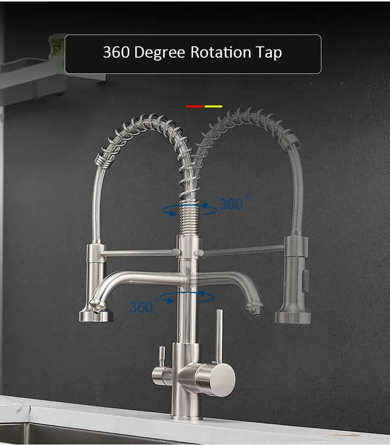 Kitchen Filtered Faucet Water Tap Purifier Faucet Dual Sprayer Tap