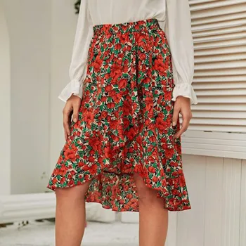 

summer skirts Women Flower Print Loose Hot Skirt Lady Summer Home Shorts Skirt 2020 female clothes daily wear длинные платья