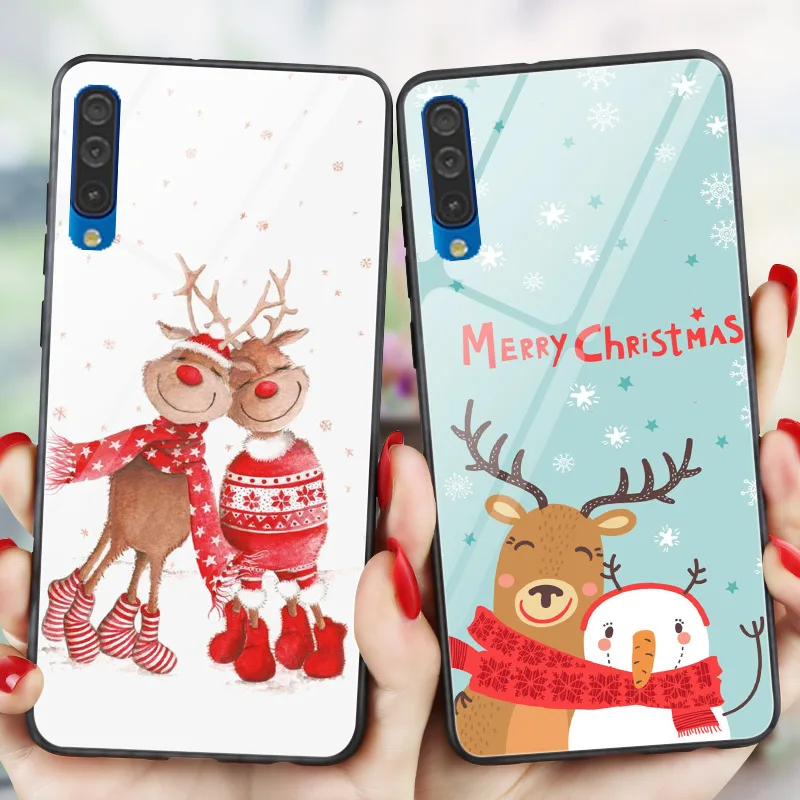 Прекрасный Лось Санта Клаус для samsung A50S A30 A20 A40 A70 A3 A5 a8 a6 плюс A7 A9 A10S A20S A30S новогоднее; Рождественское дерево