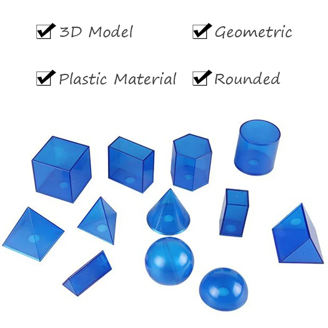 Children 3D Transparent Geometric Model Math Toys Shape Teaching Aids Educational Learning Toys Student Preschool Brain Training 5