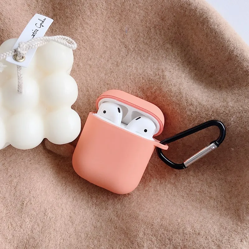 JFS Для Apple Airpods 1 2 беспроводной Bluetooth чехол для наушников карамельный цвет мягкий ТПУ чехол для Apple Air Pods чехол с брелоком - Цвет: JFS