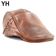 Для мужчин из натуральной кожи Бейсбол Кепки бренд Повседневное R кожаная шляпа осень-зима Лидер продаж из натуральной яловой кожи Кепки