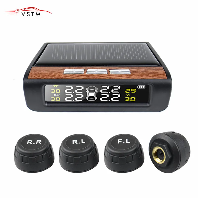 TPMS давление в шинах D68 внешние датчики автомобильная система мониторинга солнечной энергии цифровой дисплей автомобильная система охранной сигнализации в шинах