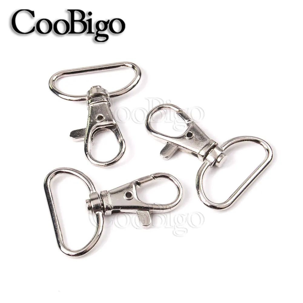 10pcs Metal Swivel Carabiners Hooks Snap Ring Musketonhook Lobster