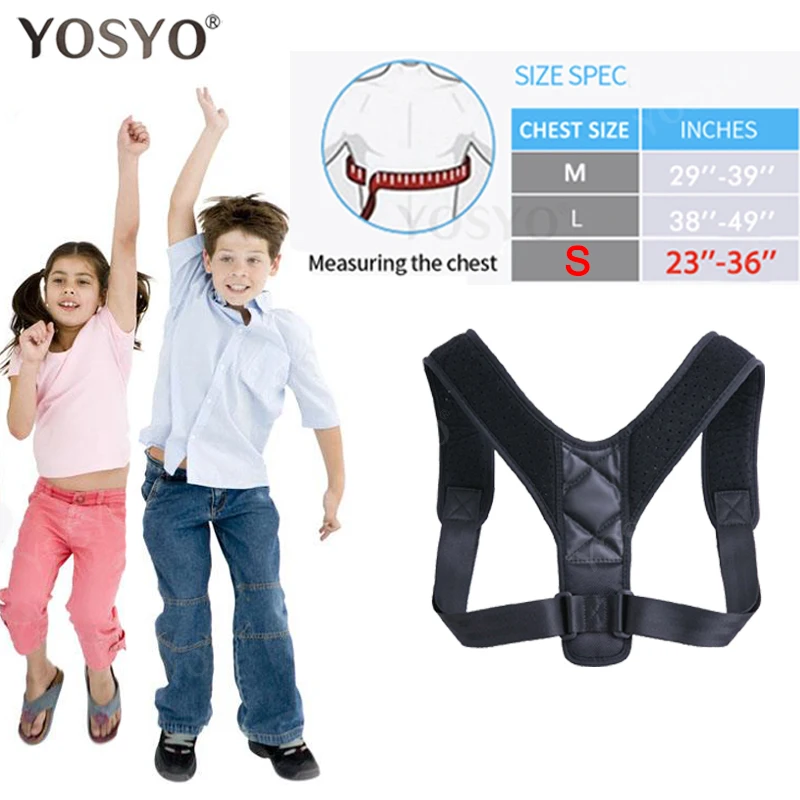 Posture Corrector Belt Lumbar Support Brace Shoulder Support Brace YOSYO Brace Support Belt Adjustable Back Posture Corrector Clavicle Spine Shoulder Lumbar Posture Correction