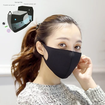 

Dust mask Mouth Face Mask Black =Mask Anti Haze Dust Washable Reusable Dustproof Mouth-muffle Spring Summer Autumn Winter Mask