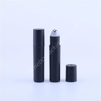 

24PCS 10ml Black Plastic Essential Oil Roller Bottles with Steel Roller Balls Aromatherapy Perfumes Lip Balms Roll On Bottles