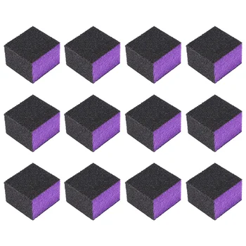 

50pcs Grit Nail File Blocks Sanding Nail Buffer 3-side Nail Polisher Sponge for Home Salon (Purple)