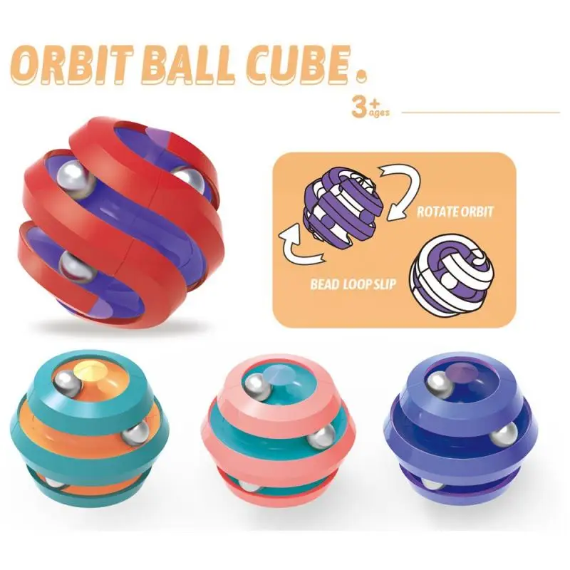 Rotating Marble Track Magical Bead Metal Fingertip Decompression Infinity Cube Spinner Relieve Stress Pinball Puzzle Deform Toys