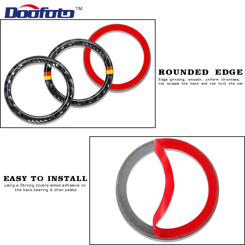 Doofoto автомобильный двигатель Start Stop Ring углеродное волокно 3D стикер для автомобиля кнопка запуска и остановки аксессуары замена апгрейд для Mercedes Benz C