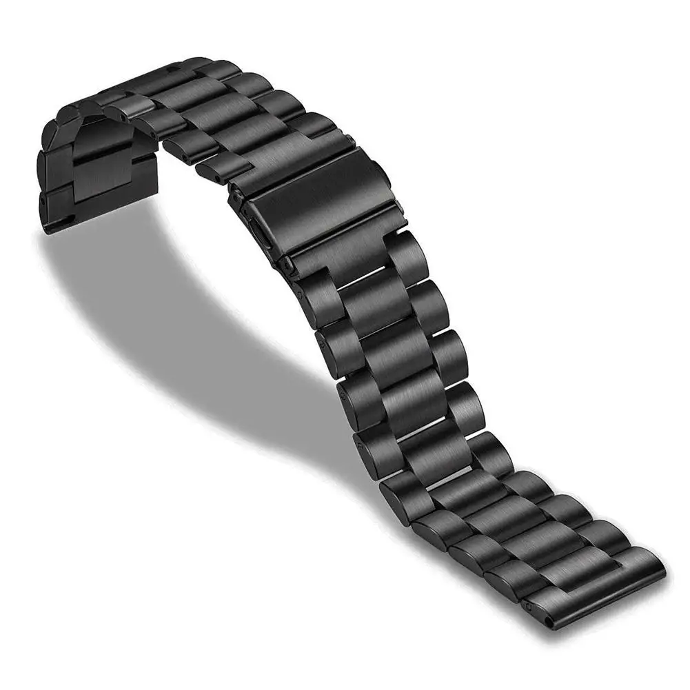 Общие 22 мм металлический ремешок из нержавеющей стали для часов Fossil Gen 5 samsung gear S3 Galaxy Watch 46 мм быстросъемные ремешки для часов - Цвет: Black