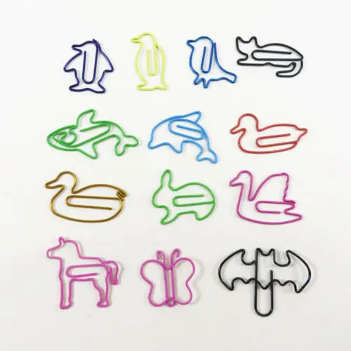 

10 Pcs Set DIY Office School Metal Books Cartoon Animal Paperclip Bookmarks Reading Mark Colorful Paper Clip Office Supplies