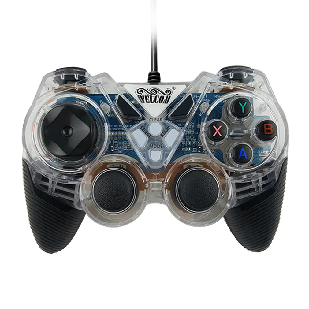 Очищать Проводной игровой контроллер для PS4 контроллер для sony Playstation 4 для DualShock Вибрационный джойстик геймпады для игровой станции 4 - Цвет: Очищать