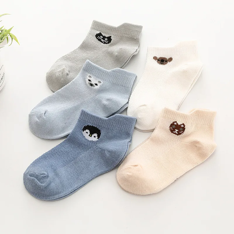 Spring And Summer New Style Children Short Socks Cartoon No-show Socks Men And Women Children Breathable Fishnet Stockings