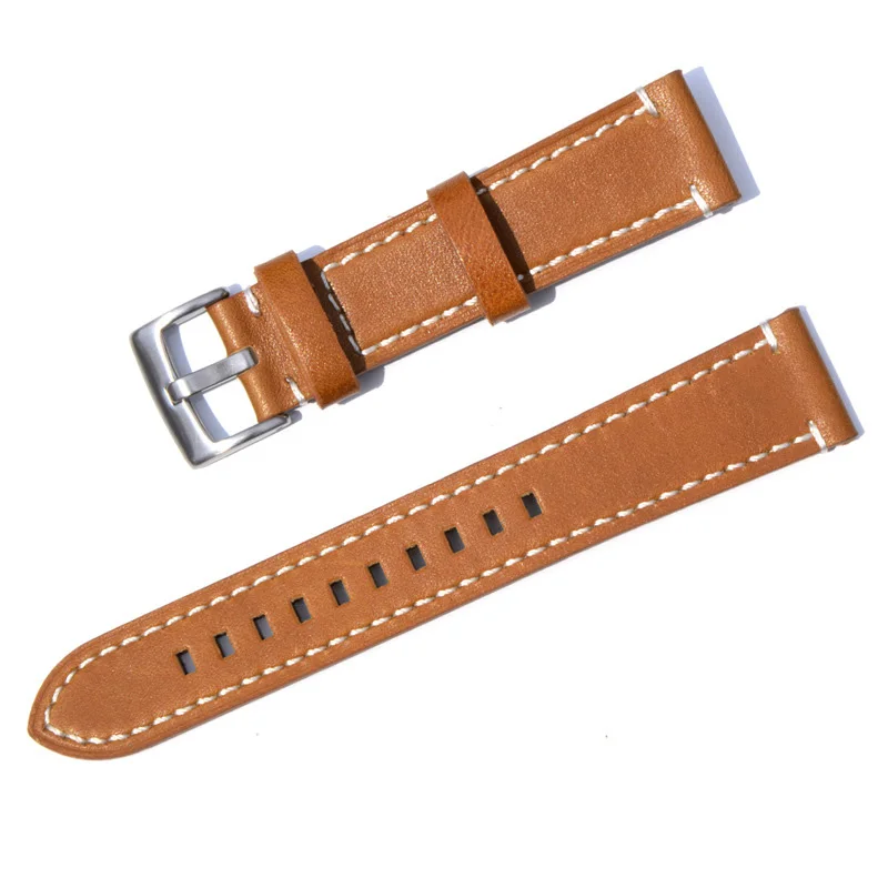 Yellow brown Распродажа 18 мм 19 мм 20 мм 21 мм 22 мм 23 мм 24 мм Мужские Ремешки для наручных часов браслет из натуральной кожи женские часы ремешок - Цвет ремешка: Yellow brown