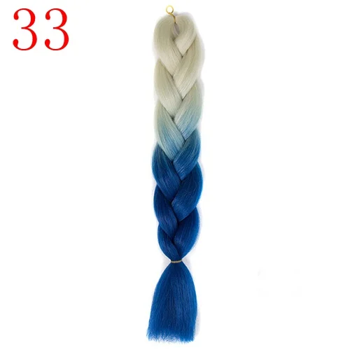 33 24inch Jumbo Braids Long Ombre Jumbo Synthetic Braiding Hair Crochet Blonde Pink Blue Grey Hair Extensions African Viscera - Цвет: 33