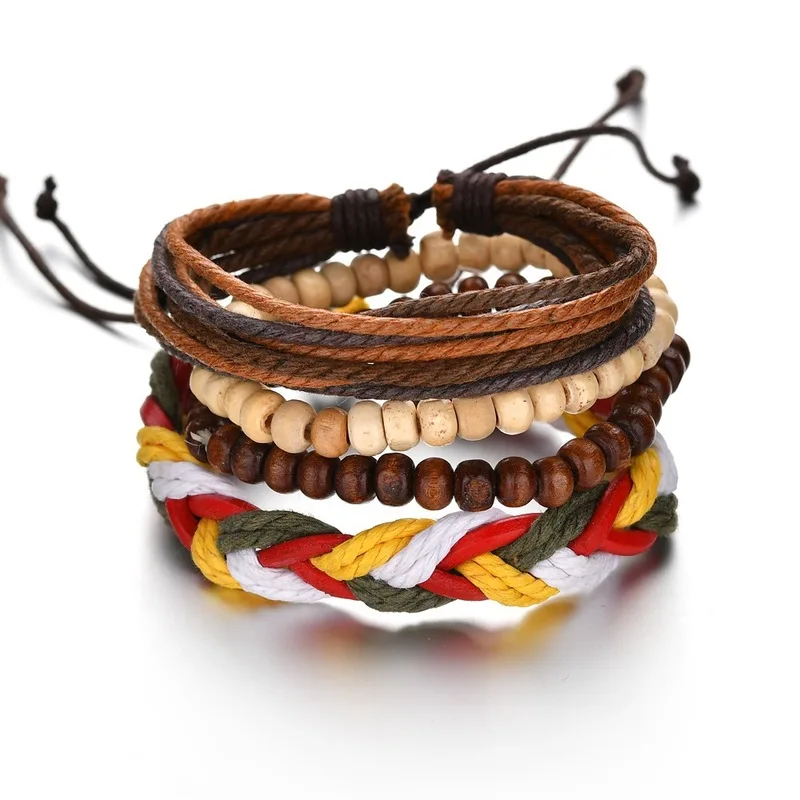 

2020 Bangle Geometry Color Adjustable Friendship Pure Manual Weaving Multilayer String Of National Wind Bracelet Adorn Article