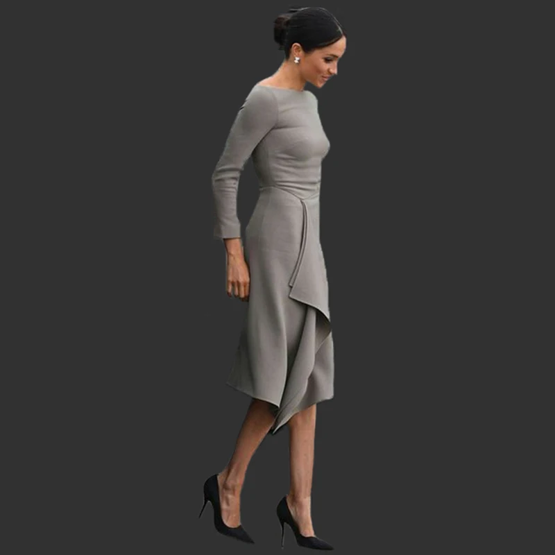 Vestidos midi retro ajuste fino para a conferência dos pais professores tecido elástico adequado para a figura uniforme mãe dos vestidos da noiva| Vestidos para Convidados Especiais| - AliExpress