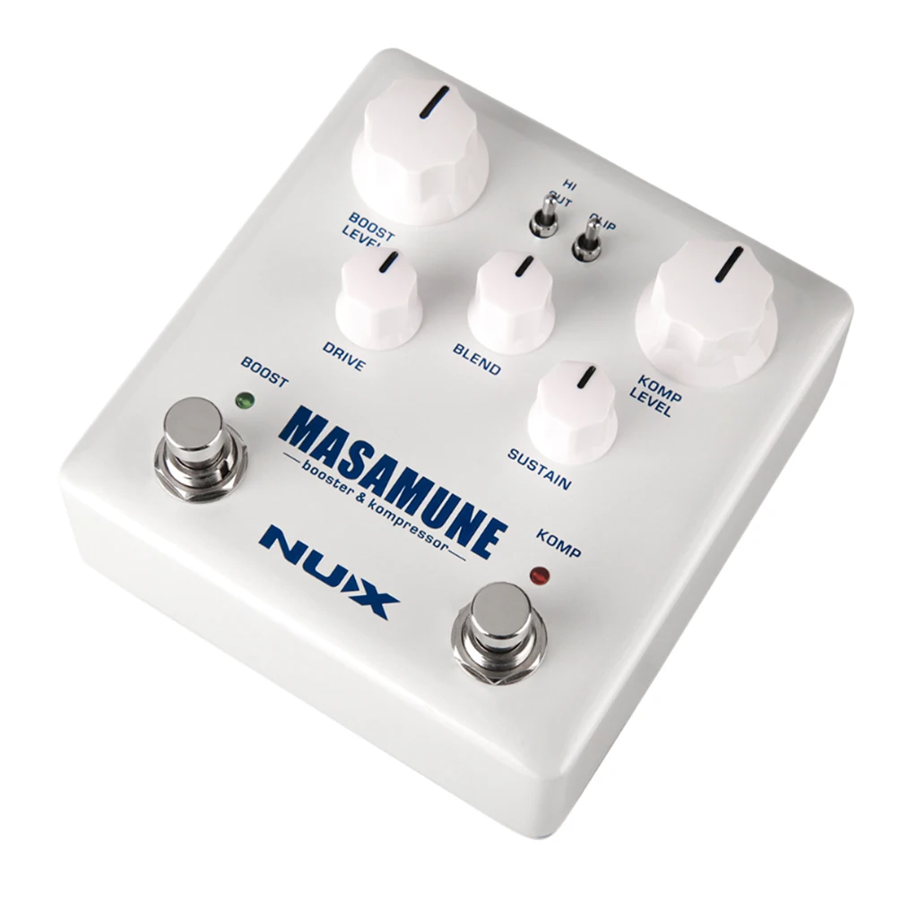 Прочный гитарный педаль эффектов Booster Kompressor Dual Footswitch Effects