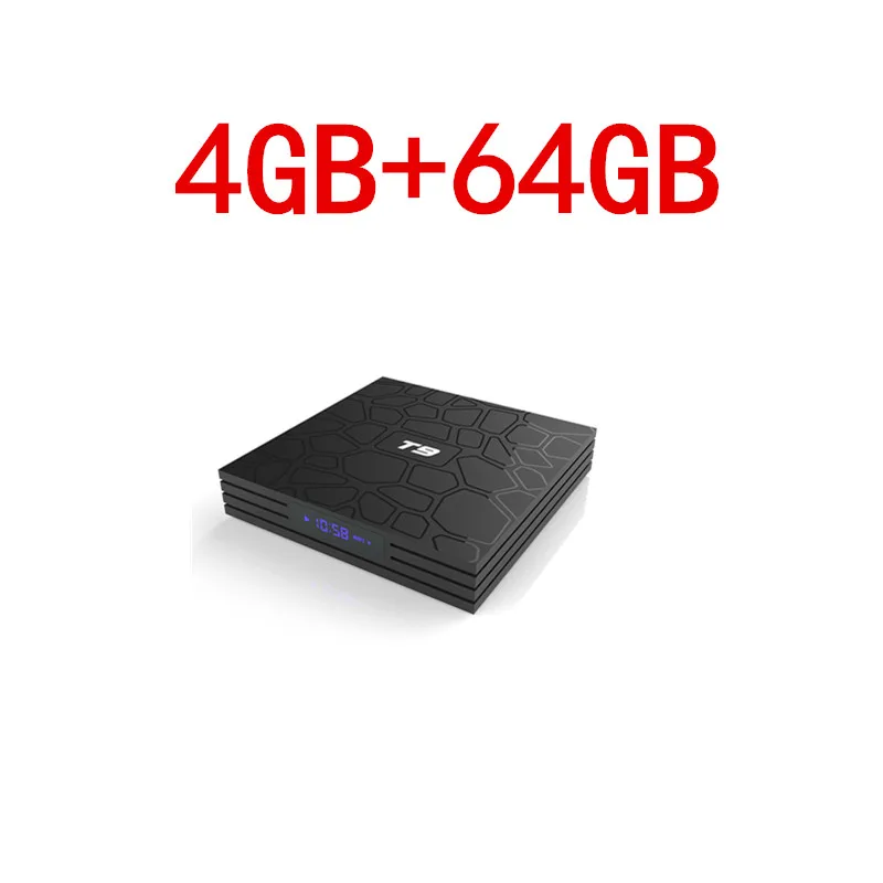 Новейшая 4 ГБ ОЗУ 64 Гб ПЗУ Android 9,0 tv Box T9 RKchip Четырехъядерный 4G/32G USB 3,0 Smart 4K телеприставка 2,4G/5G двойной wifi - Цвет: 4G64G