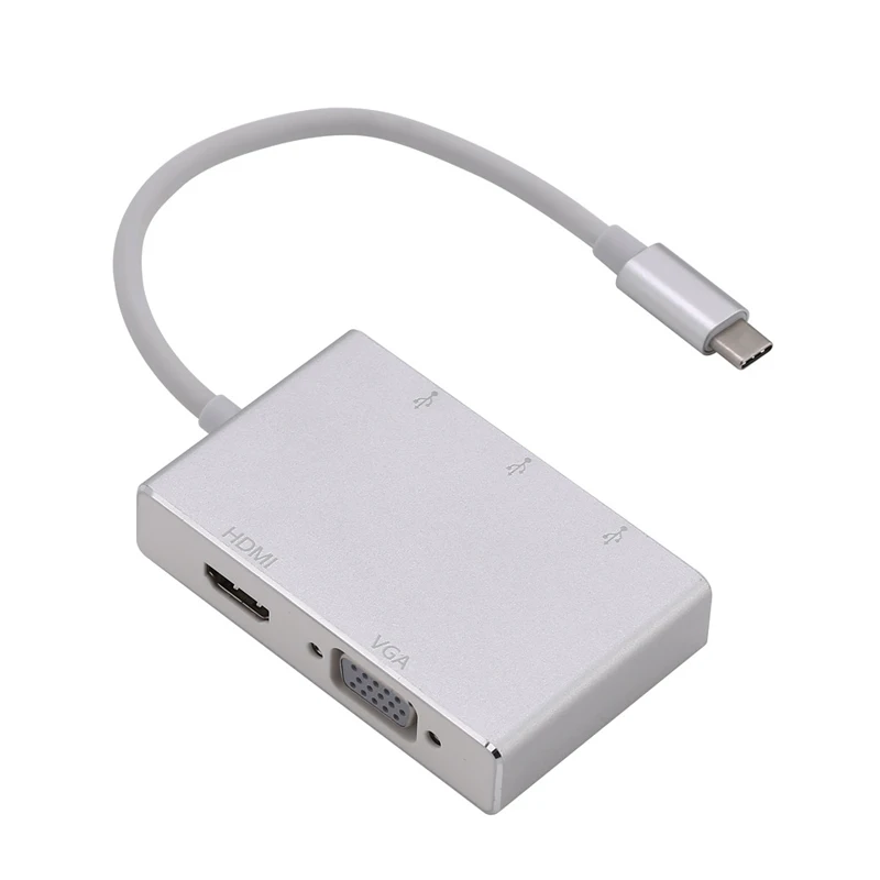 5-в-1 Тип c на hdmi+ vga+ USB3.0 многофункциональный конвертер для Macbook для samsung S8